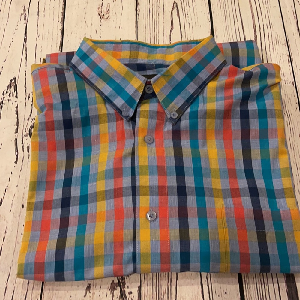 FX Fusion colorful Plaid button down